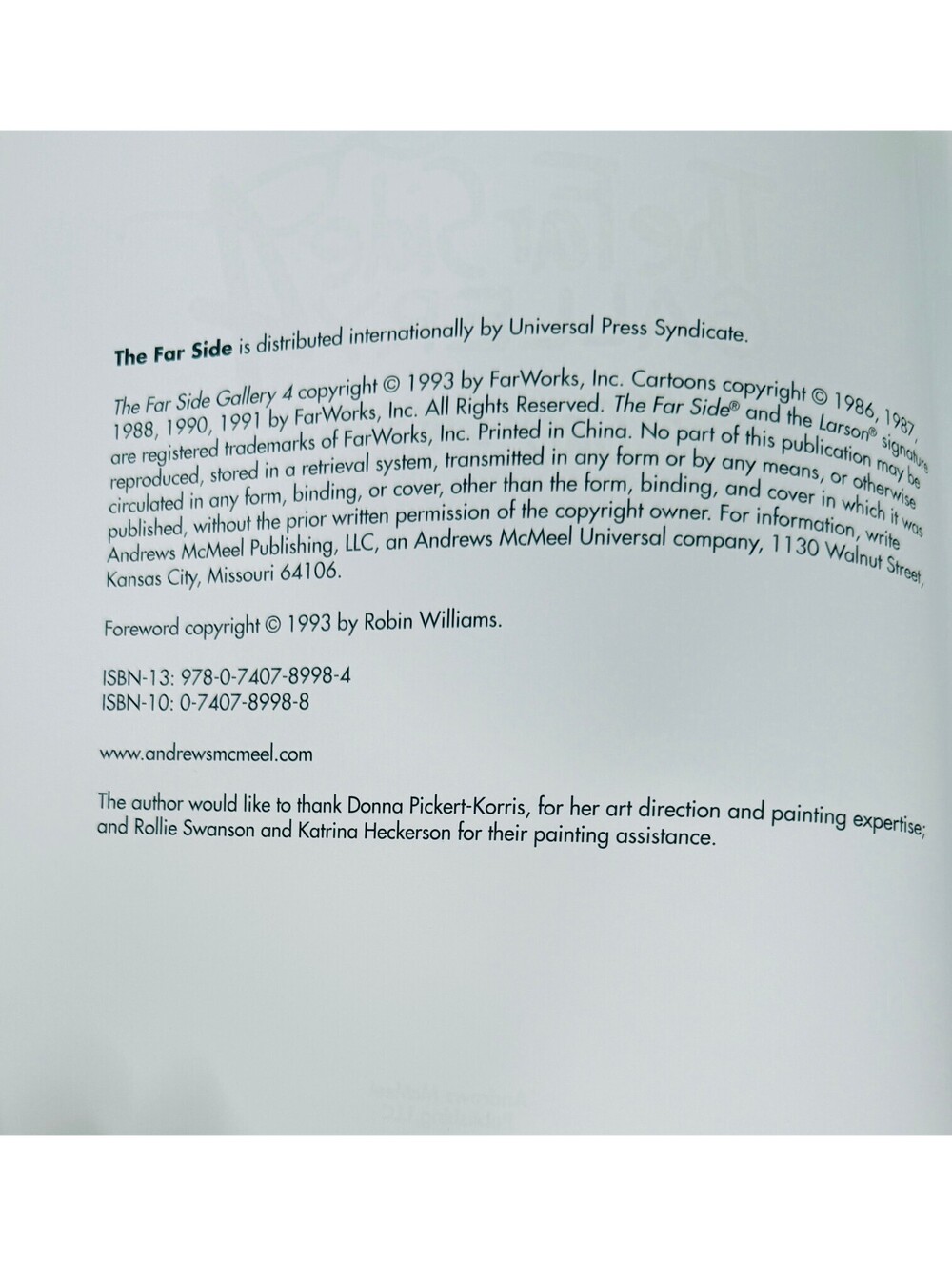 The Far Side Gallery 4 Gary Larson 1993 Robin Williams Foreword Cartoon Book - Picture 6 of 6
